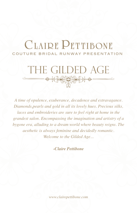 The Gilded Age! Claire Pettibone Wedding Dresses for 2016