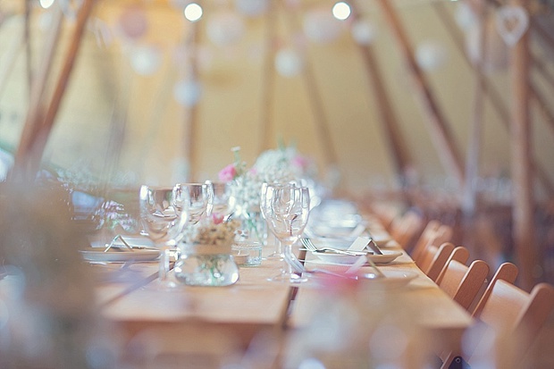 Kooky Pastel Pink & Mint Tipi Wedding With Lanterns & Bunting: Natalie & Tom