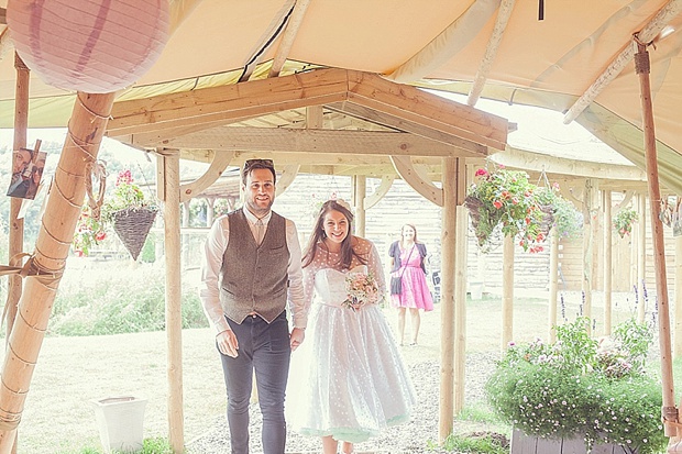 Kooky Pastel Pink & Mint Tipi Wedding With Lanterns & Bunting: Natalie & Tom