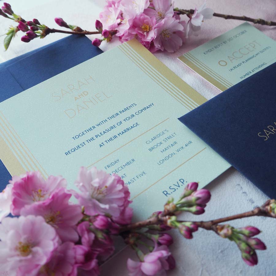 Glamorous & Ethereal Wedding Stationery: Champagne & Mermaids Collection by Tiny Card Company