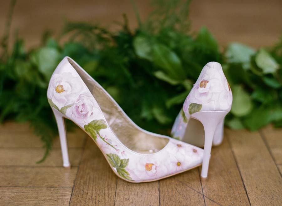 floral wedding heels