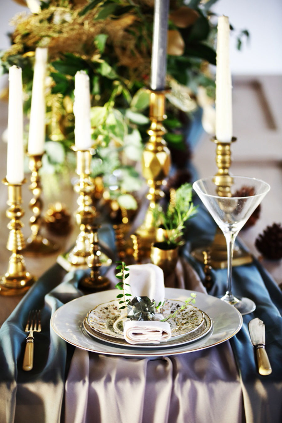 A Bridal Banquet In Minimal Gold and Grey