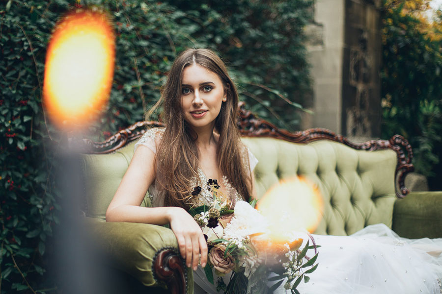 Enchanted in London! Greenery Inspired Bridal Editorial With Stained Gold & Soft Muted Hues