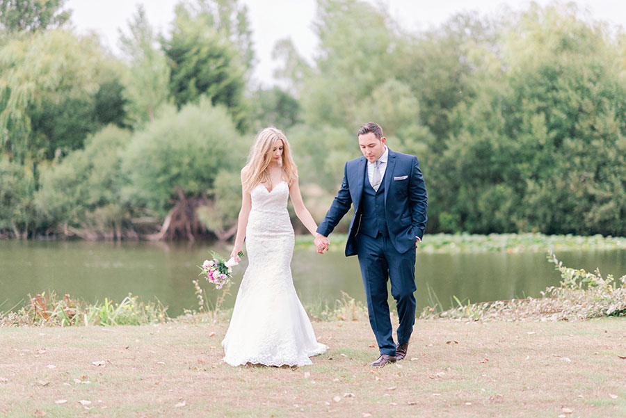 Romantic Pink, Neutral & Sparkle Wedding With Mori Lee Fishtail Gown: Hannah & Carl