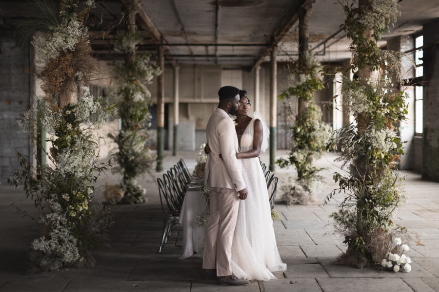 Wedding Ideas: High-End Industrial Shoot in Decaying Venue