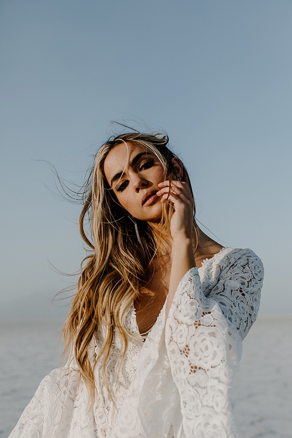 Pastel Inspired Elopement Inspiration from Utah's Bonneville Salt Flats