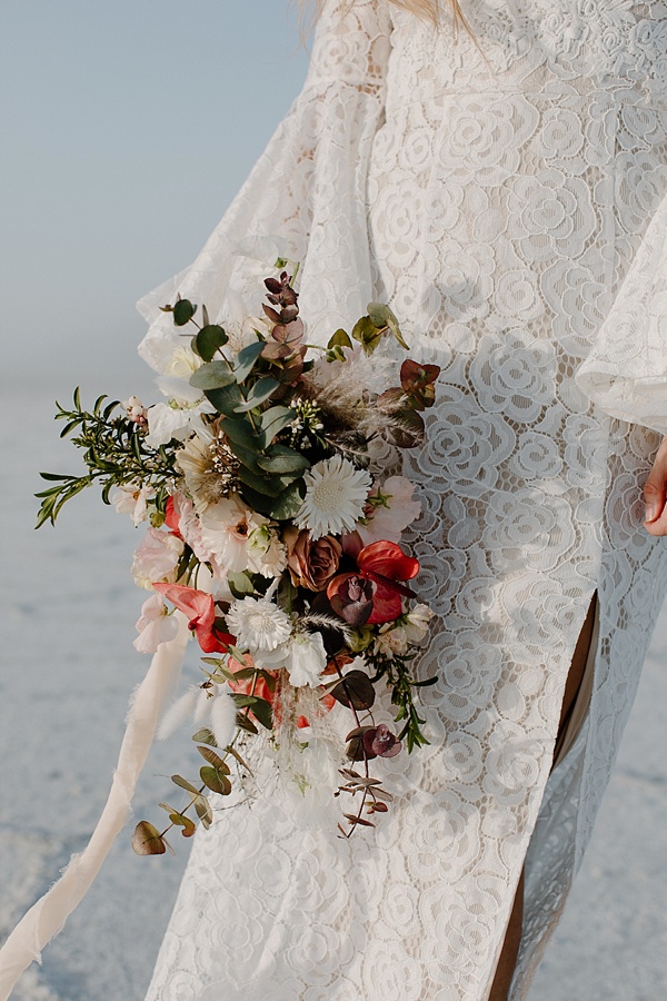 Pastel Inspired Elopement Inspiration from Utah's Bonneville Salt Flats