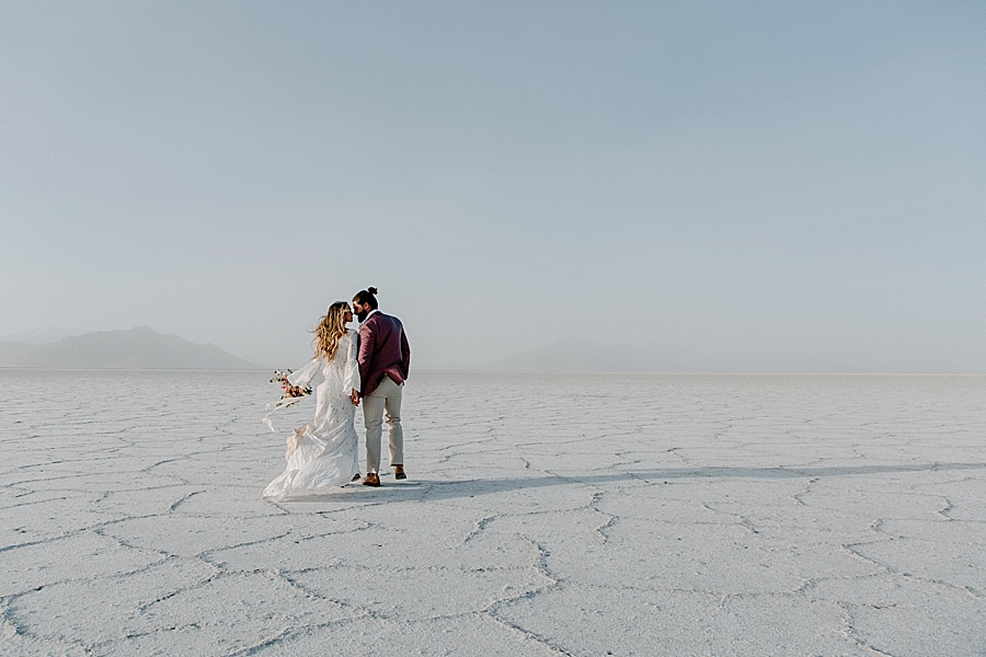 Pastel Inspired Elopement Inspiration from Utah's Bonneville Salt Flats